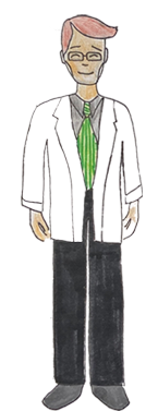 Researcher character illustration for Qualitative methods.