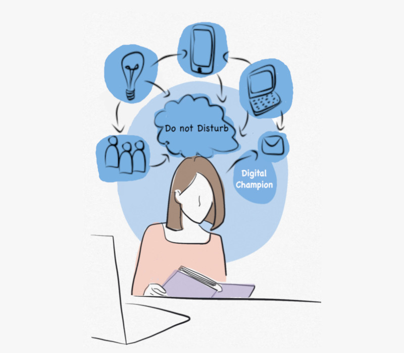 Illustration of a healthcare professional conducting a phone maternity care consulatation and a seperate image of consulataion booking options.