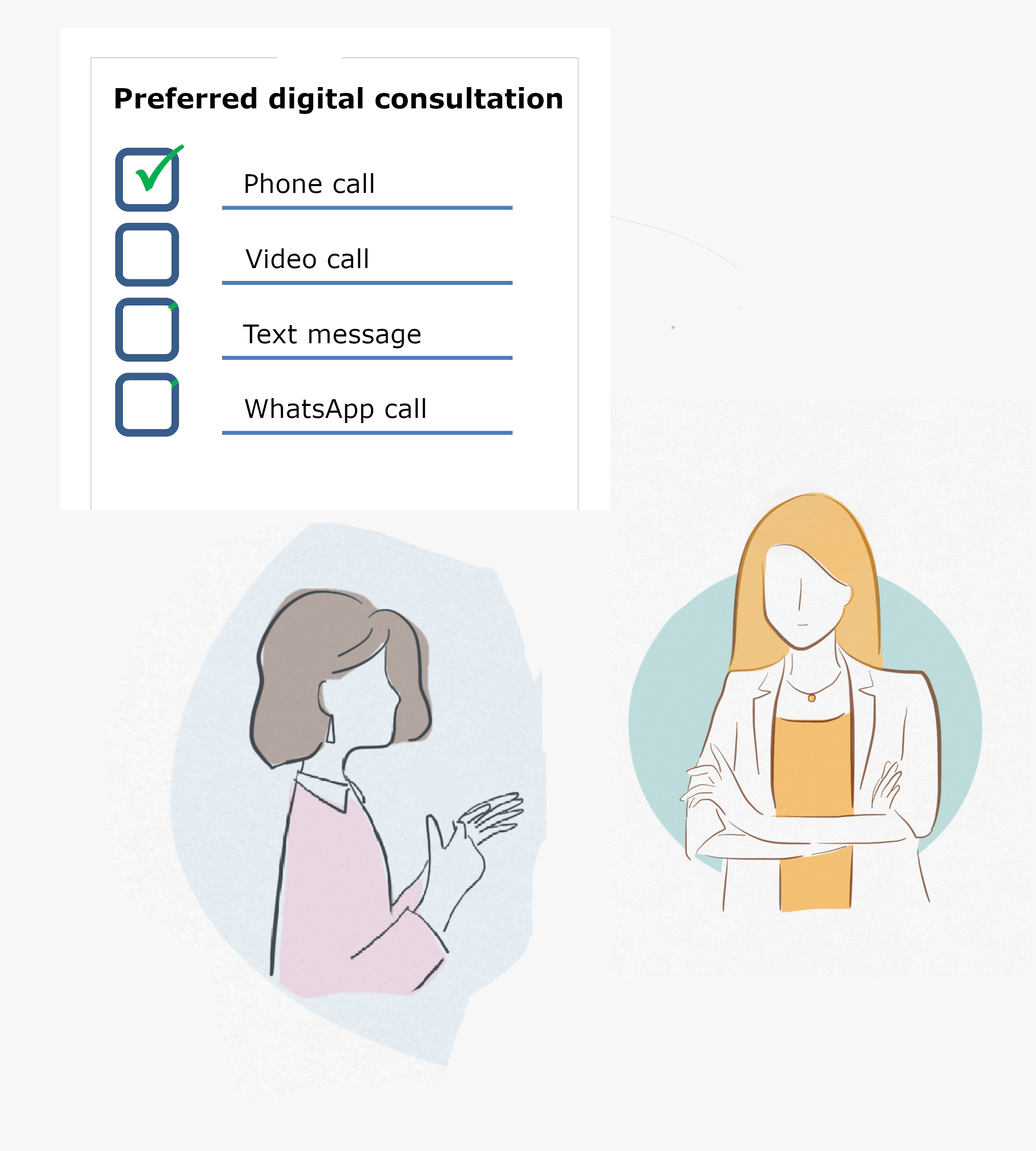 Patient and midwife discussing next consultation.