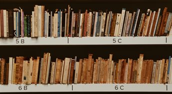 Images of books in a library