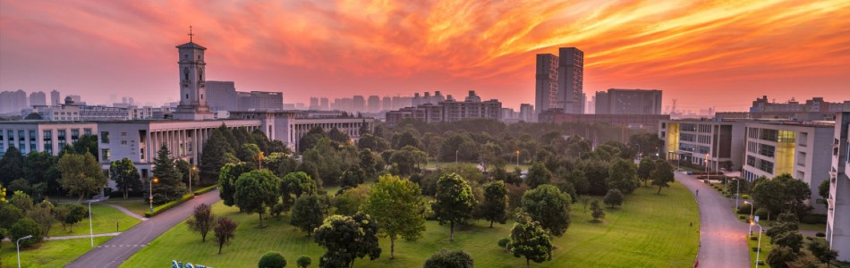 Ningbo China Trent Building sunrise