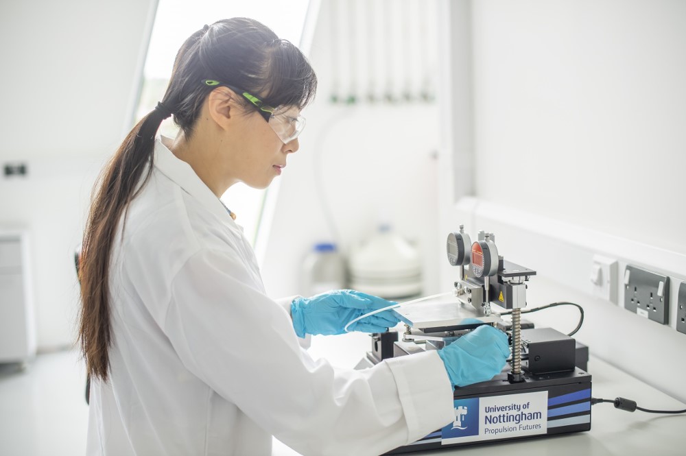 A female technician in a science laboratory
