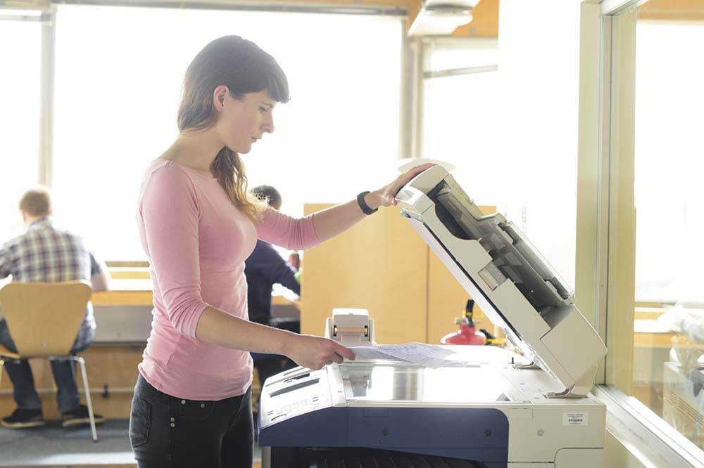 Student using the printer