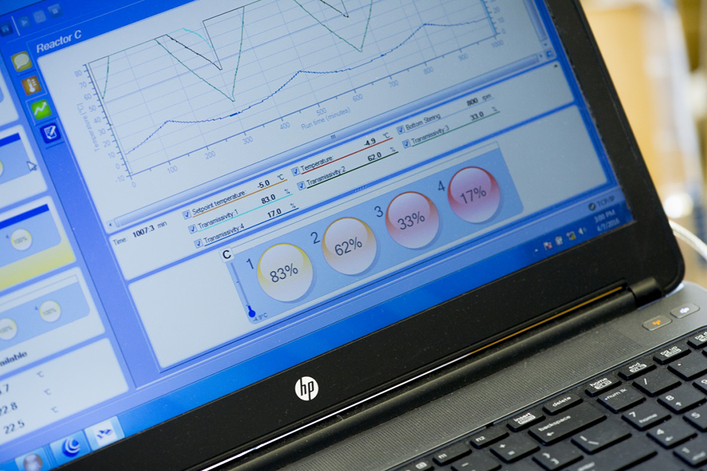 Close up of data visualisation on a laptop