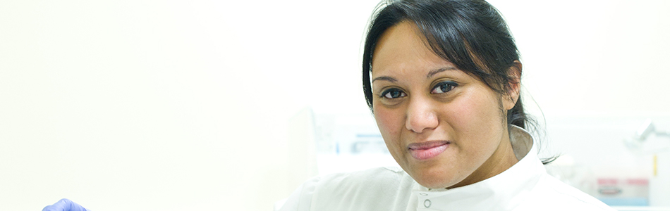 A researcher in a lab coat