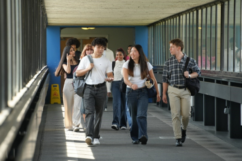 Students walking