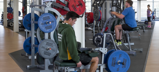 Students using fitness suite in David Ross sports village