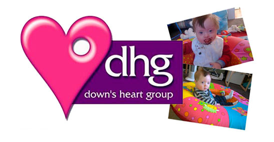 Down's heart group logo - plus two down's children