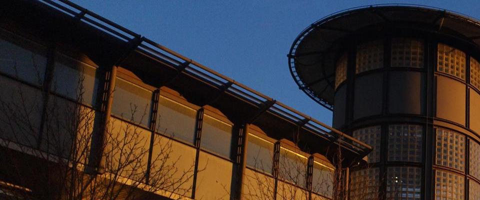 Image of Castle Meadow Campus at sunset