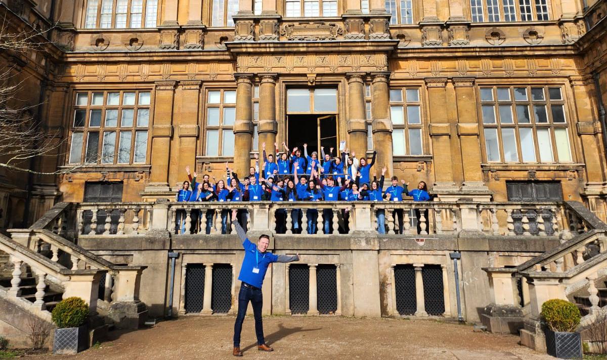 Science in the Park volunteers on the steps of Wollaton Hall