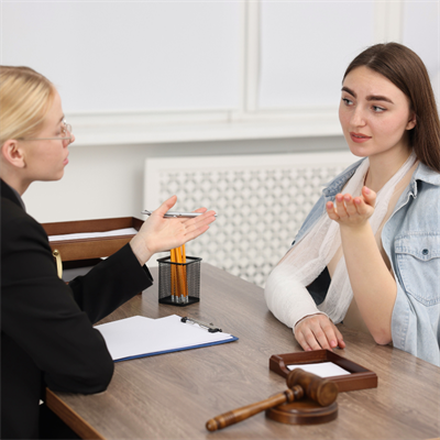 Two white women having a conversation