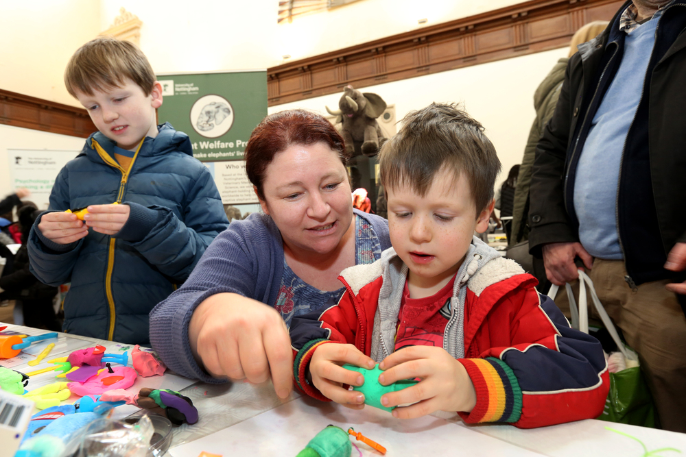 Family at an exhibit 2