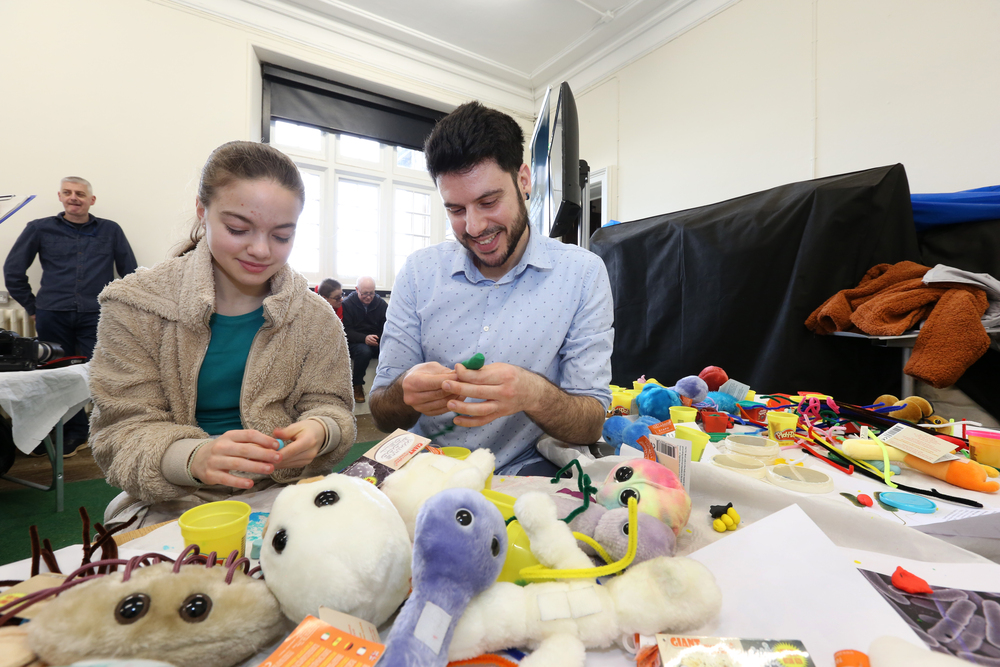 Family at an exhibit 4