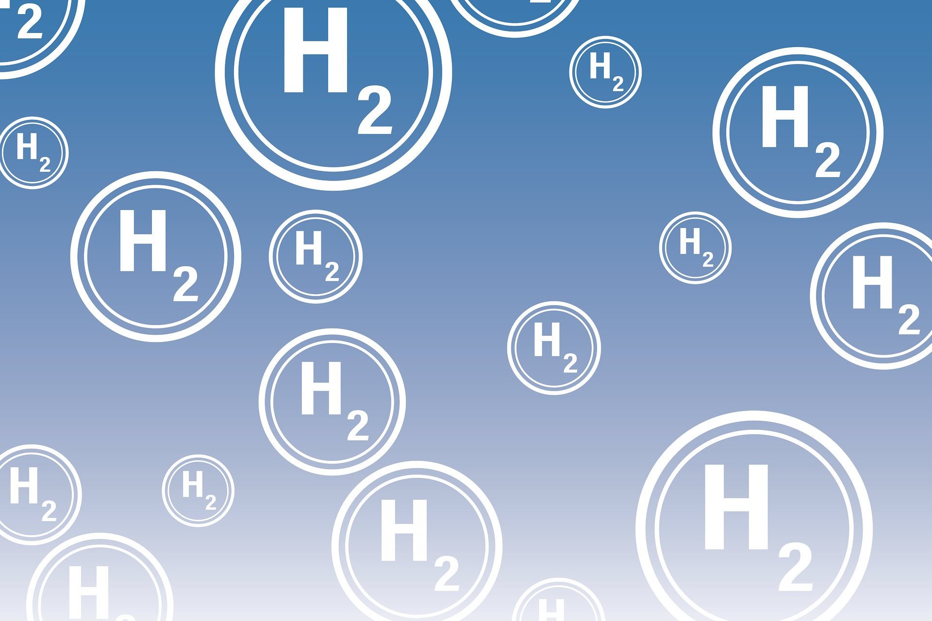 Bubbles containing the chemical symbol for Hydrogen