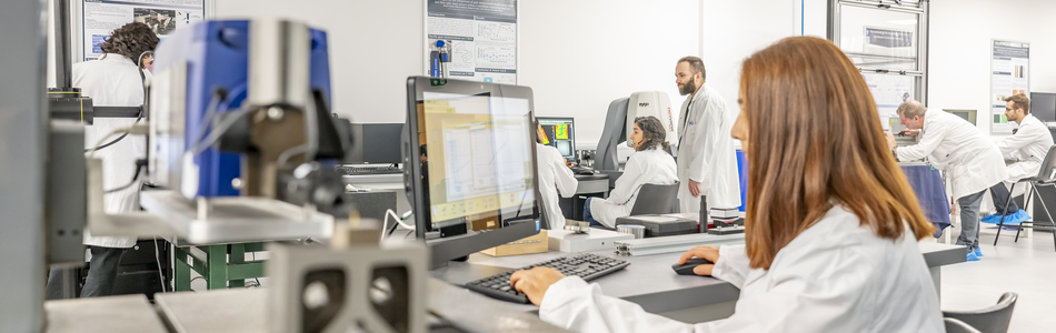 Post Doctoral researchers collecting data for publications at the Manufacturing Metrology commercial lab at University of Nottingham
