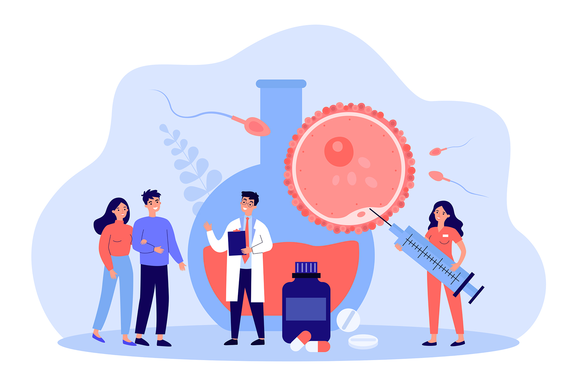 Couple consulting fertility doctor