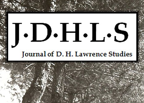 Black and white photograph of a bookcover with "J-D-H-L-S Journal of D. H. Lawrence Studies" in black writing in a white box.