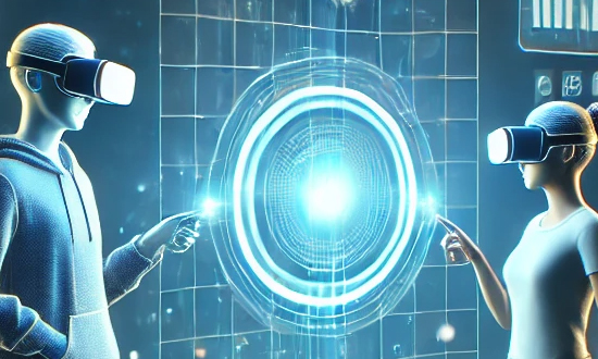 An artwork of digital people