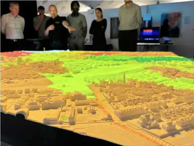 Projection Augmented Relief Model (PARM), a physical 3D map of Nottingham that can visualise place-based data