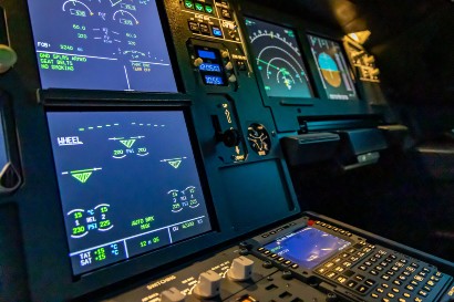 Photograph of an aviation control panel