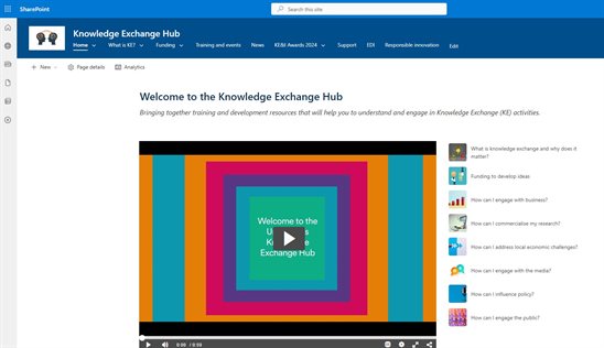 Visit the knowledge exchange hub on SharePoint