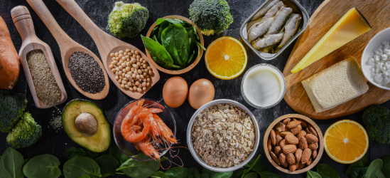 Food spread on a table