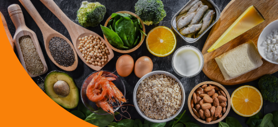 Composition of food products rich in calcium