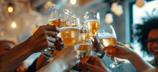 People drinking during a celebration