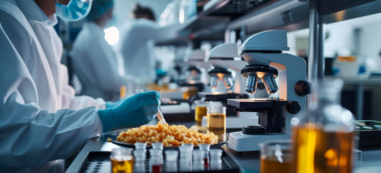 Assessing quality of a food in a lab