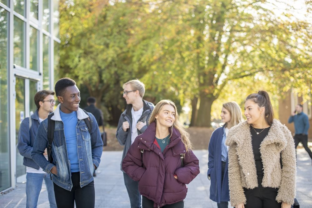 Students walking on University Park campus