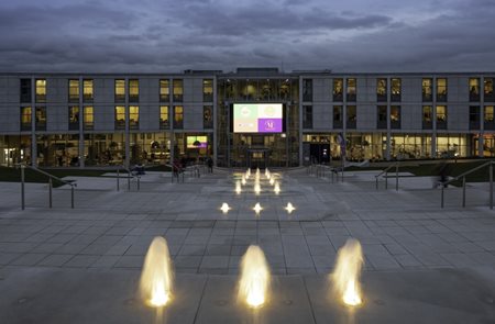 Portland Building at night