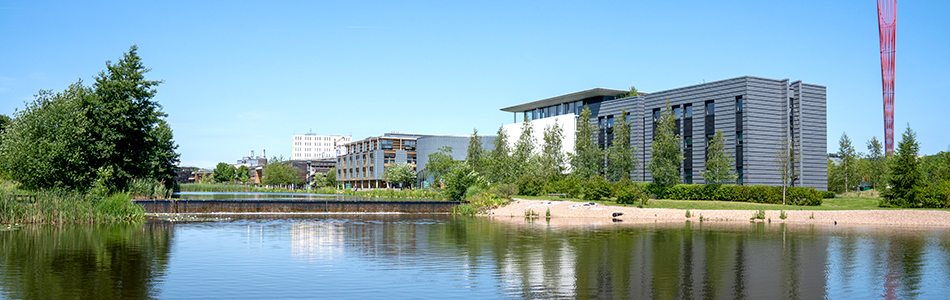 View from the lake at Jubilee Campus