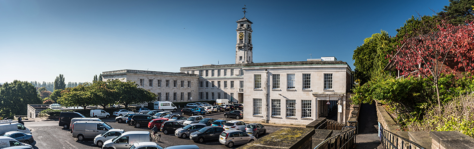 Car park overlooking the Trent Building at University Park Campus